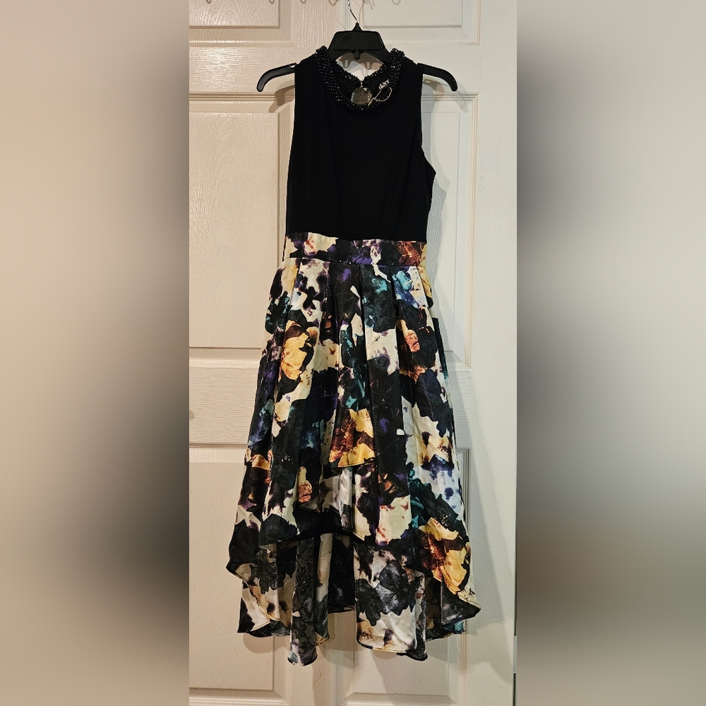 💥Reduced💥 SLNY Elegant Purple and Black High Low Cocktail Dress